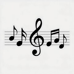 Elegant Musical Notes on Staff Lines Representing Classical Composition and Artistic Expression for Musicians and Composers