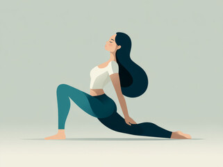 Here description and keywords array for image, following all instructions Yoga pose feels serene