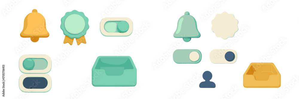 Poster modern 3d ui icons for apps and web interfaces