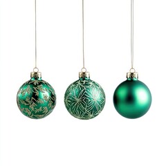 A four cute christmas pattern green baubles hanging down accessories decorations accessory.