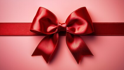 Decorative Red Ribbon With A Bow Perfect For Gift Wrapping And Festive Decor