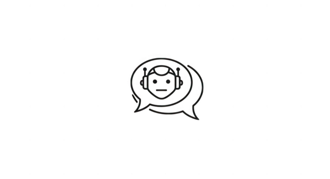 Chatbot in speech bubble line art isolated on transparent background