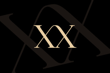 XX letter logo icon design. Classic style luxury initials monogram.