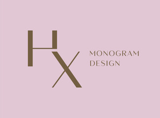 HX letter logo icon design. Classic style luxury initials monogram.