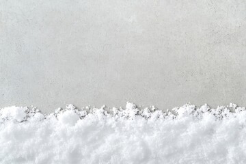 Fototapeta premium A snow border background winter minimalist.
