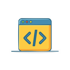 Colorful Browser Window Showing Programming Code Tag Illustration