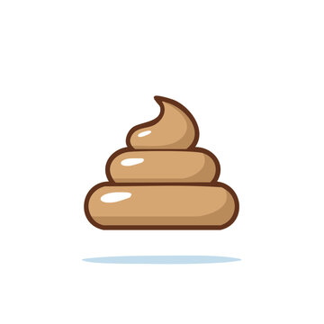 Cartoon illustration of a poop emoji with a shadow.