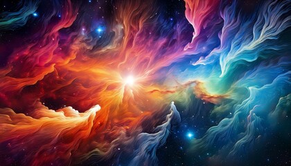 Fototapeta premium Colorful Abstract Nebula In Deep Space
