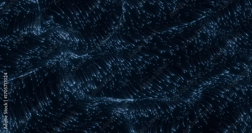 Aufkleber neural flow loop abstract data stream animation with glowing particles
