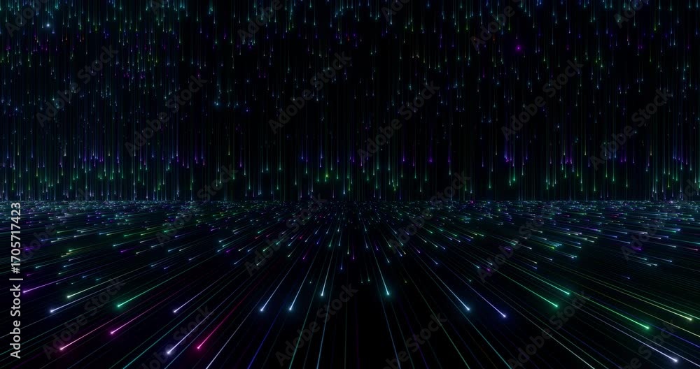 Aufkleber neural flow loop abstract data stream animation with glowing particles