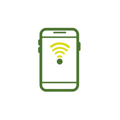 mobile phone icon with wifi showing
