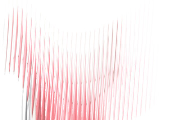 A delicate abstract pattern of thin, vertical red and white lines creates a sense of gentle movement and texture