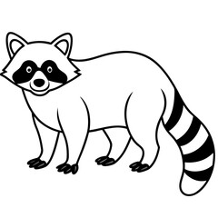 Modern Raccoon Line Art Vector