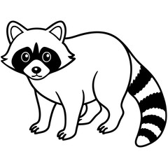 Modern Raccoon Line Art Vector