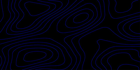 Artistic Digital Topography Design with Flowing Blue Contour Lines Over Dark Minimal Background for Use in Technology, Science, and Digital Media