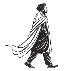 silhouette of a man in a dress