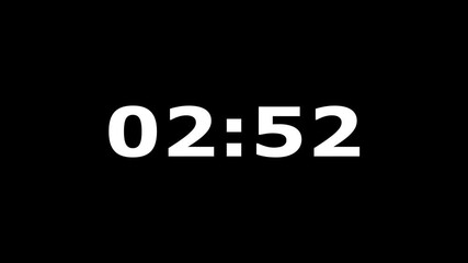 Animation of glowing 3 minute countdown timer .3 minute stopwatch , analog clock icon animation . - Powered by Adobe