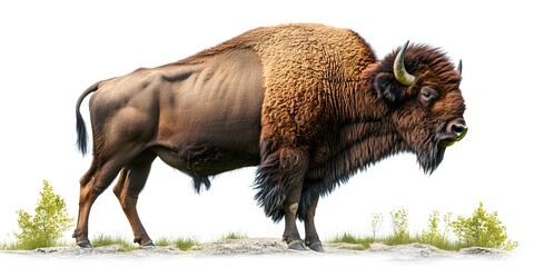 Majestic bison roaming in their habitat.