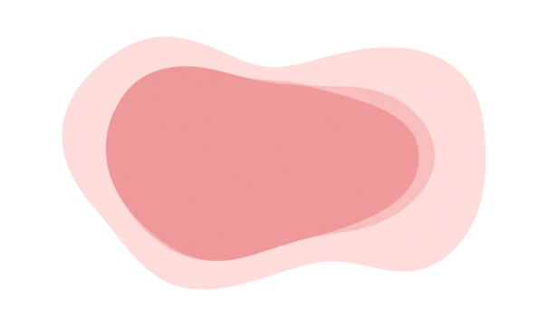 A pink blob isolated on transparent background, a soft and rounded shape with a smooth texture and gentle color