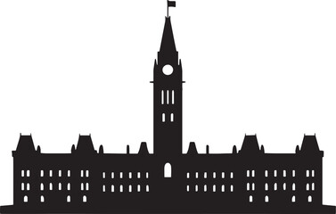 Obraz premium Canadian Parliament Hill Ottawa silhouette