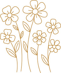 Obraz premium Simple Floral Line Art Illustration