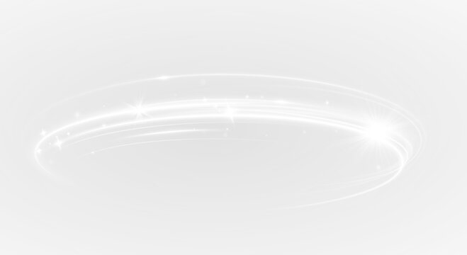 Light white Twirl. Curve light effect of white line. Glowing white spiral. The effect of high-speed abstract lines. Rotating shiny rings.	