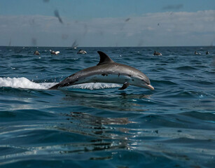 Fototapeta premium dolphin jumping out of water