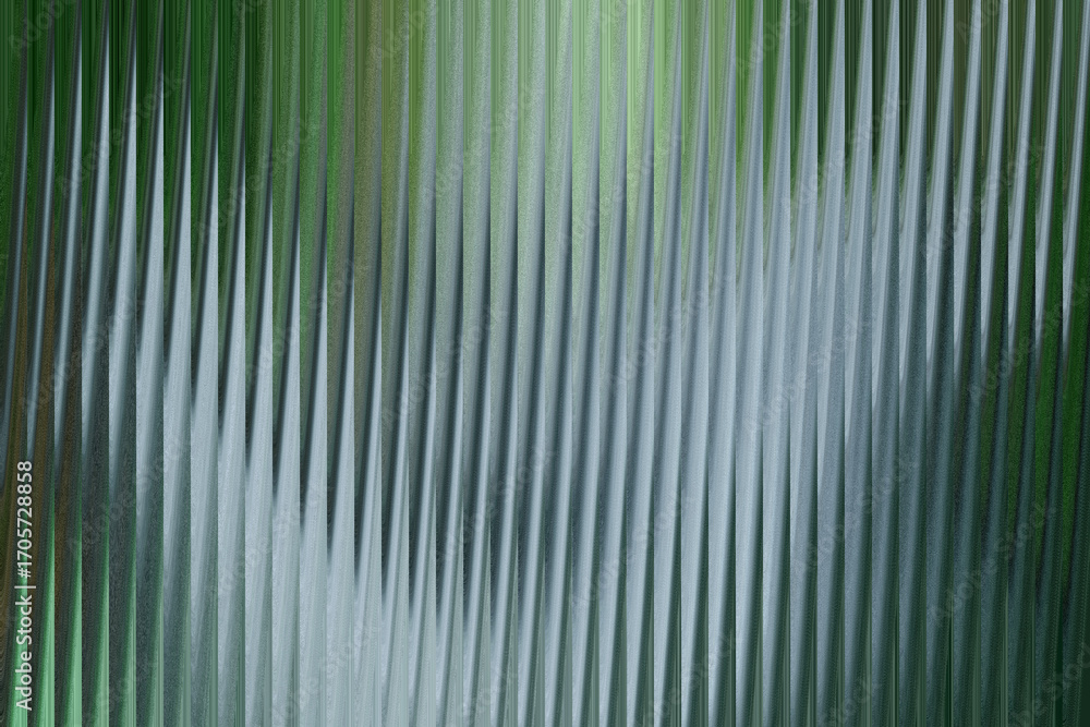 Poster a closeup view of textured glass with vertical ridges distorts the green and gray background, creati