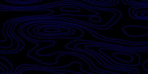 Minimalist Abstract Topographic Design Featuring Glowing Blue Contour Lines and Depth Simulation on a Dark Background for Digital Media Use