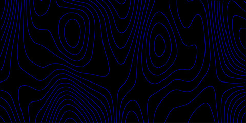 Clean and Modern Digital Topographic Map Background with Blue Contour Lines and Depth Effects on a Sleek Black Surface for Creative Design