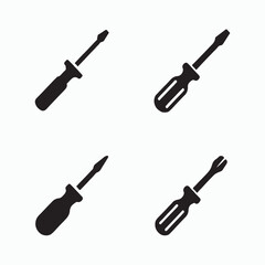 Fototapeta premium Solid torx screwdriver icons collection set