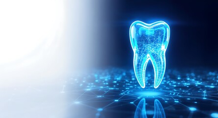 Innovative dental technology advancements digital health sector graphic representation futuristic environment close-up view oral care concept