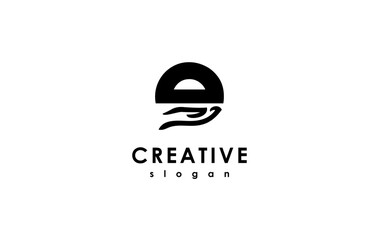 Obraz premium vector logo design hand with letter e