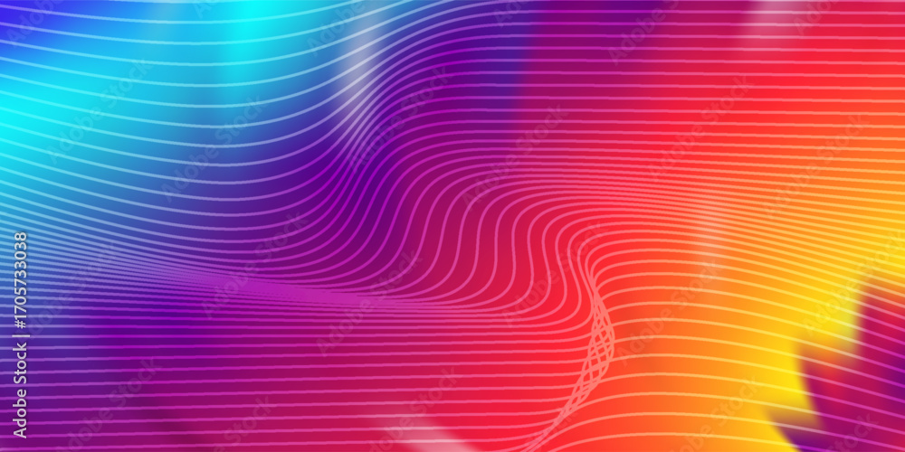 Poster abstract background with a fluid gradient color flow and motion of a wavy liquid lines.vector illust