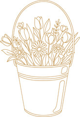 Floral Basket Illustration: A Colorful Arrangement
