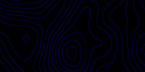 High Definition Minimalistic Digital Topographic Background Featuring Smooth Blue Contour Lines and Abstract Terrain Visualization on Dark Canvas