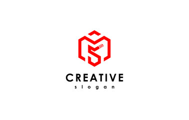 monogram ms ,m5 vector design