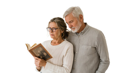 Senior Couple Sharing a Sentimental Photo Album Together