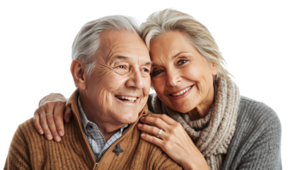 Happy Senior Couple Embracing, Showing Affection and Love