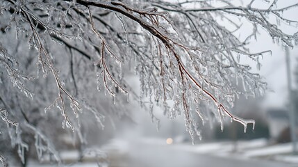 Frozen tree branches after ice storm winter wonderland nature photography icy weather conditions beautiful scene