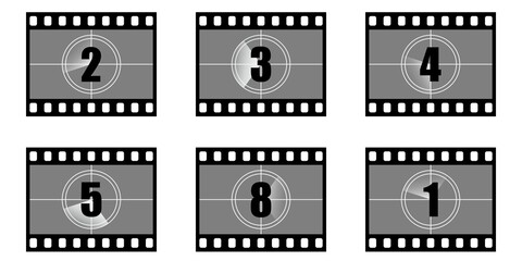 Video frame strip set, film strip, negative, reel, photo reel, video reel, photography, photo negative border set