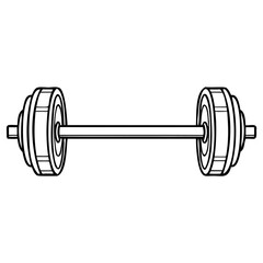 Black and white line drawing of a barbell weight