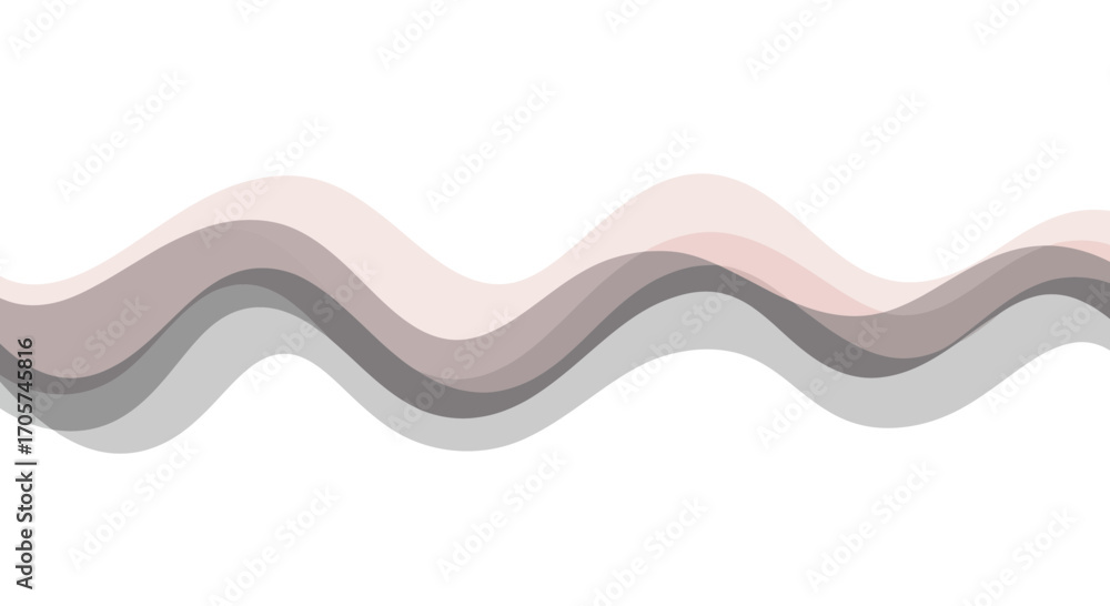 Poster abstract flowing curved layers in neutral tones on white background with subtle shadows. concept for