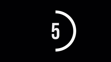 10 to 1 countdown on circle animation on green screen, motion element for beginning the podcast or video - Powered by Adobe