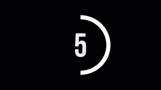 10 to 1 countdown on circle animation on green screen, motion element for beginning the podcast or video