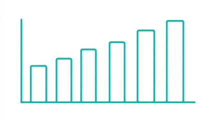 A simple bar chart with sequentially increasing heights from left to right,