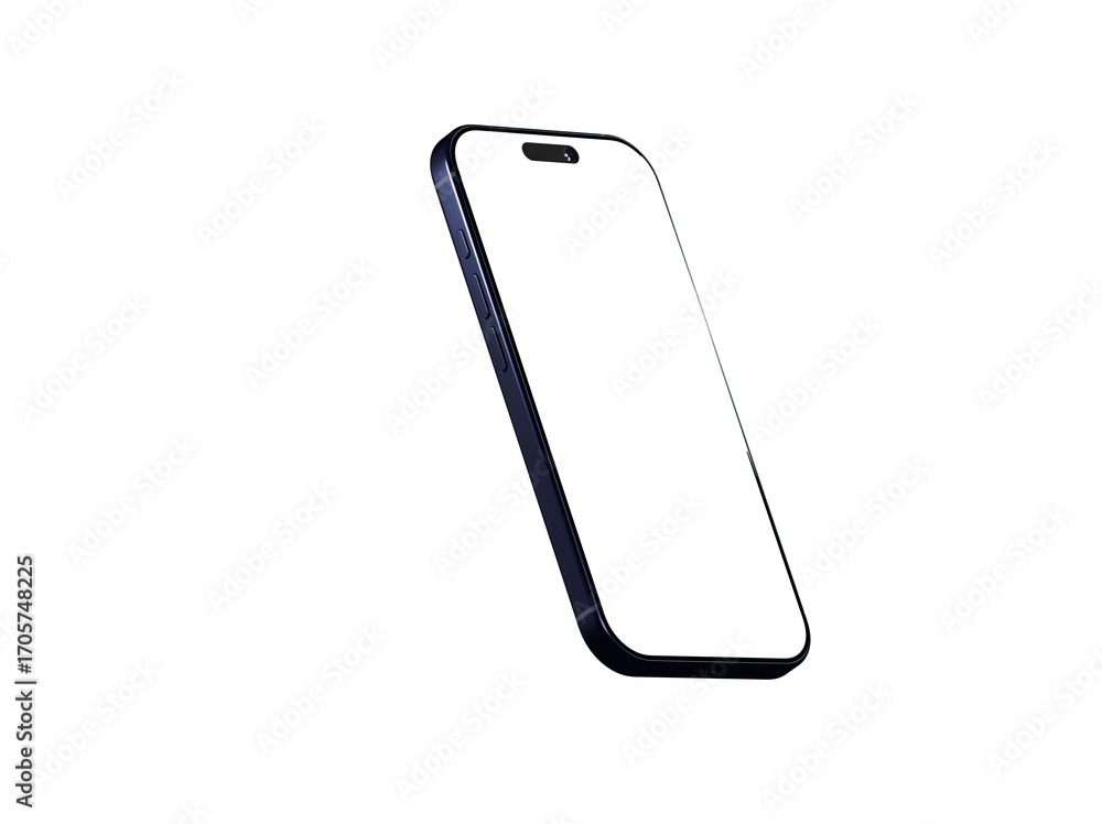 Poster clean image of a modern smartphone with a blank screen, perfect for app presentations or website moc