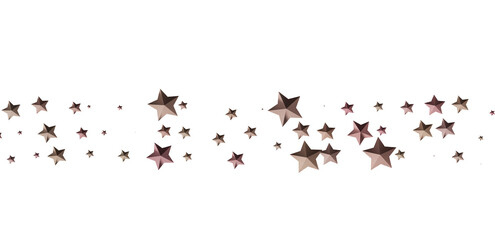 Beautiful rose gold stars scattered on white background. Perfect for design projects.