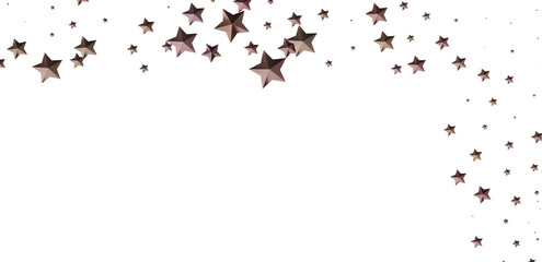 Beautiful image of rose gold stars scattered on a white background. Perfect for various design projects.