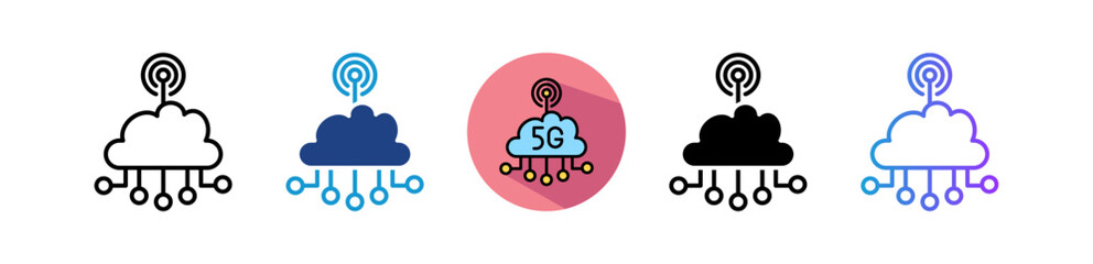 5G Network multiple icon